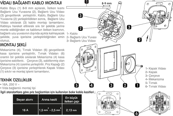 Karre Topraklı Priz - Beyaz 90960708