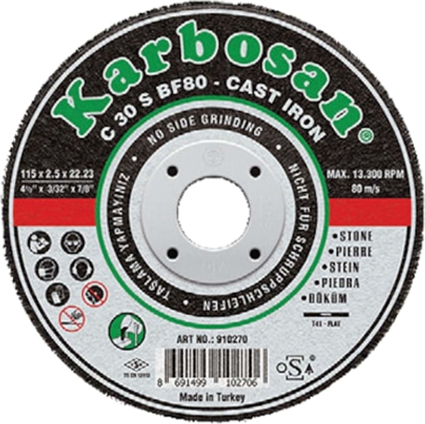 KARBOSAN 115X2.5X22.23  Mermer Kesici