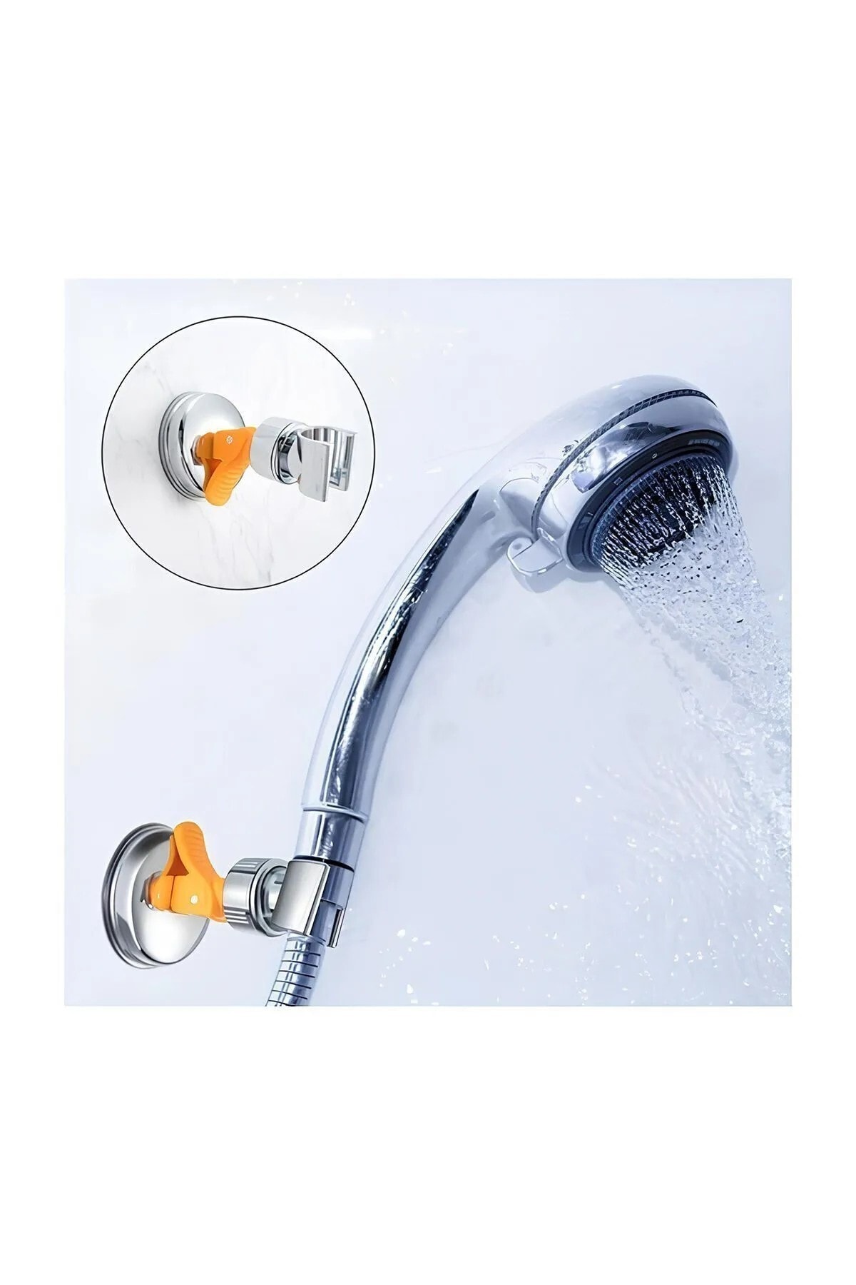 Vakumlu Mafsal Duş Başlığı Aparatı Ayarlanabilir Sabitleyici Duvar Tutucu Vantuzlu Askı