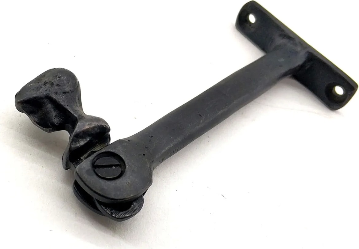 Antika Tarz Dekoratif Pirinç Kafalı Panjur Stoperi - 105X55 Mm, Oksit