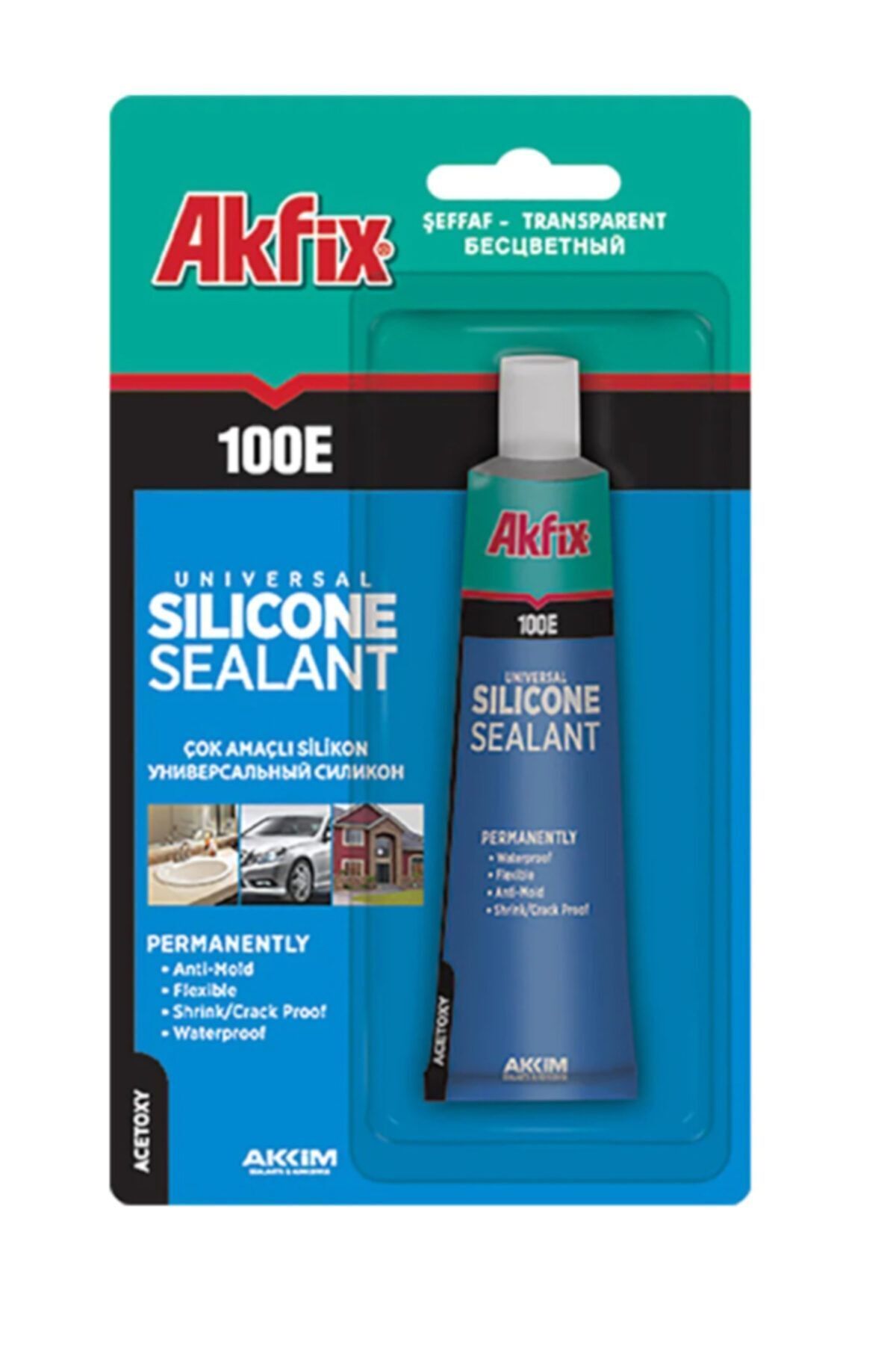 100e Genel Amaçlı Şeffaf Tüp Silikon 50gr