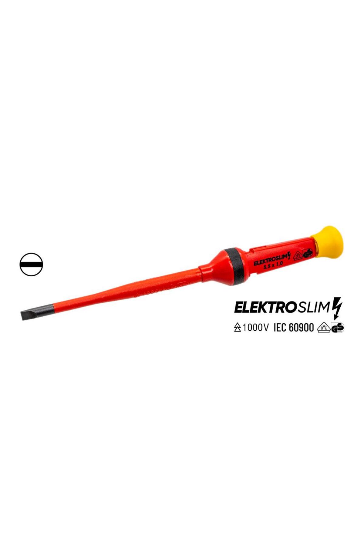 1000V Elektro Slim Düz Uçlu Tornavida 5.5 mm