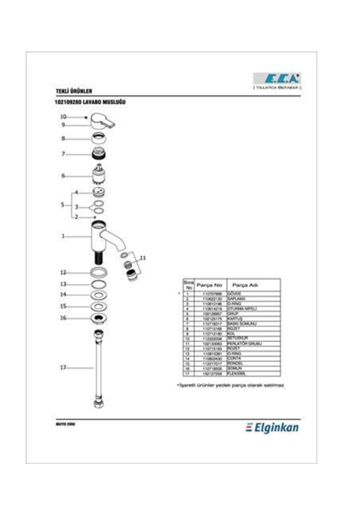 DELTA TEK SU GİRİŞLİ LAVABO BATARYASI (102109280)