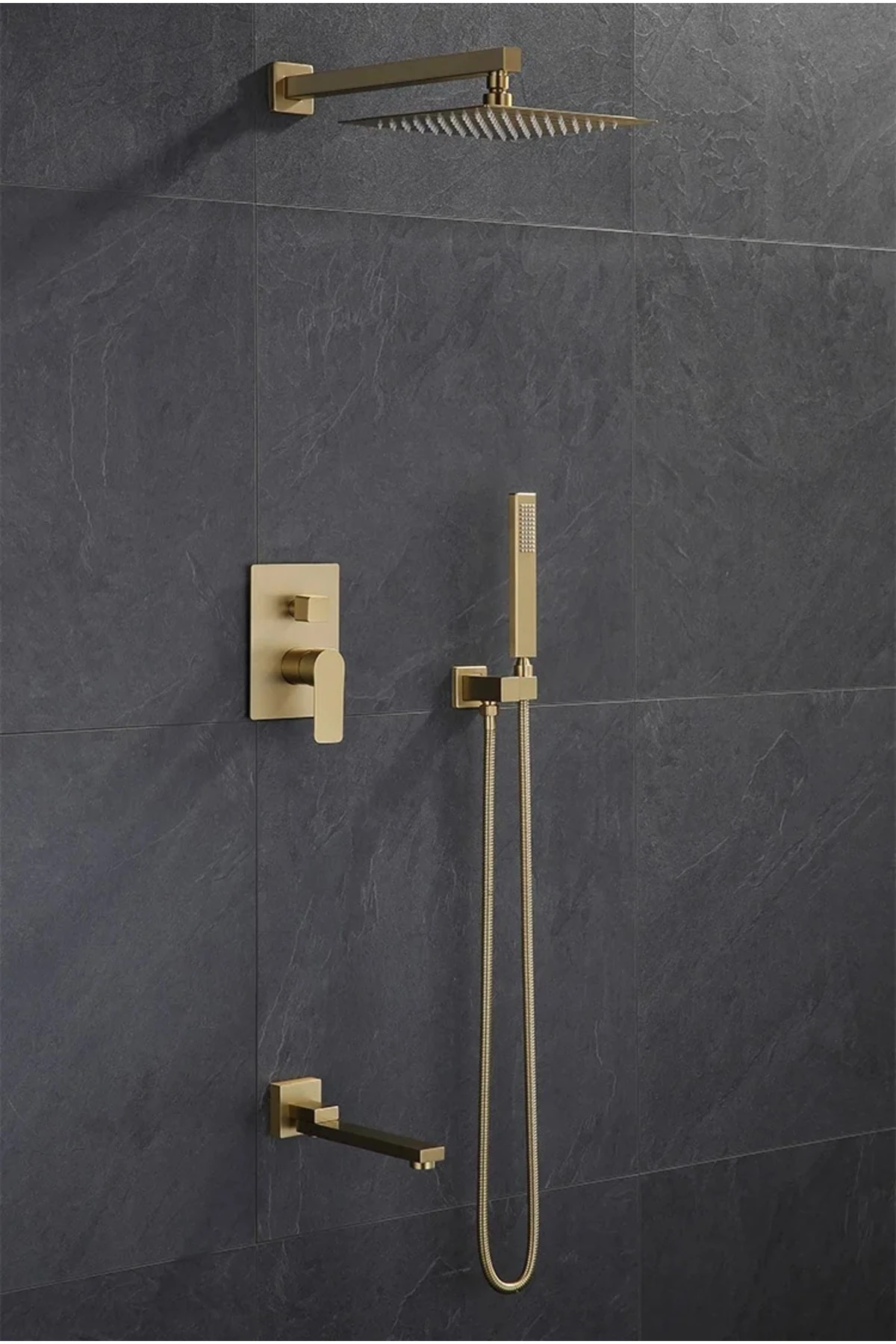 Banyo Duş Seti Ankastre Mat Gold Özel Seri Yeni Model 7 Yıl Garantili Ithal