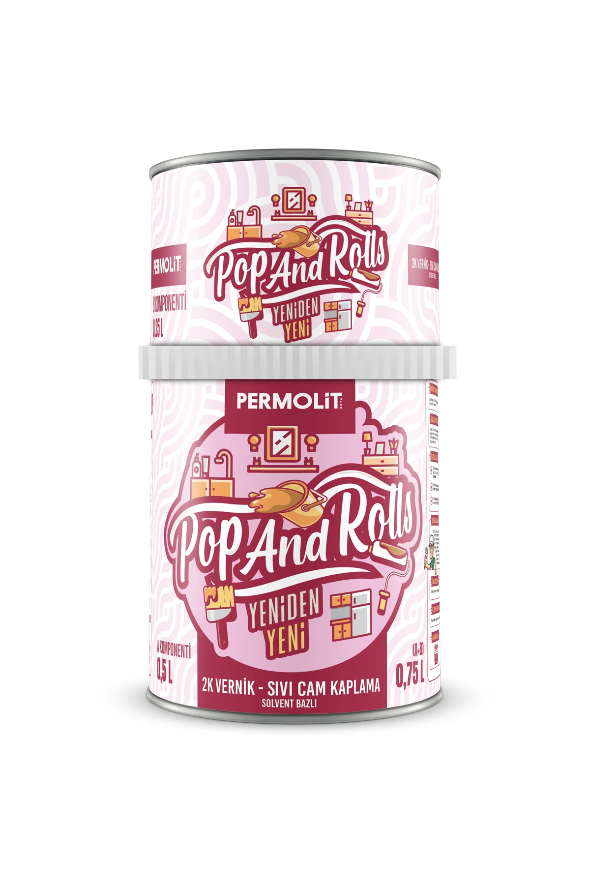 Pop and Rolls 2K Vernik - Sıvı Cam Kaplama - YARI MAT - 0.75 LT