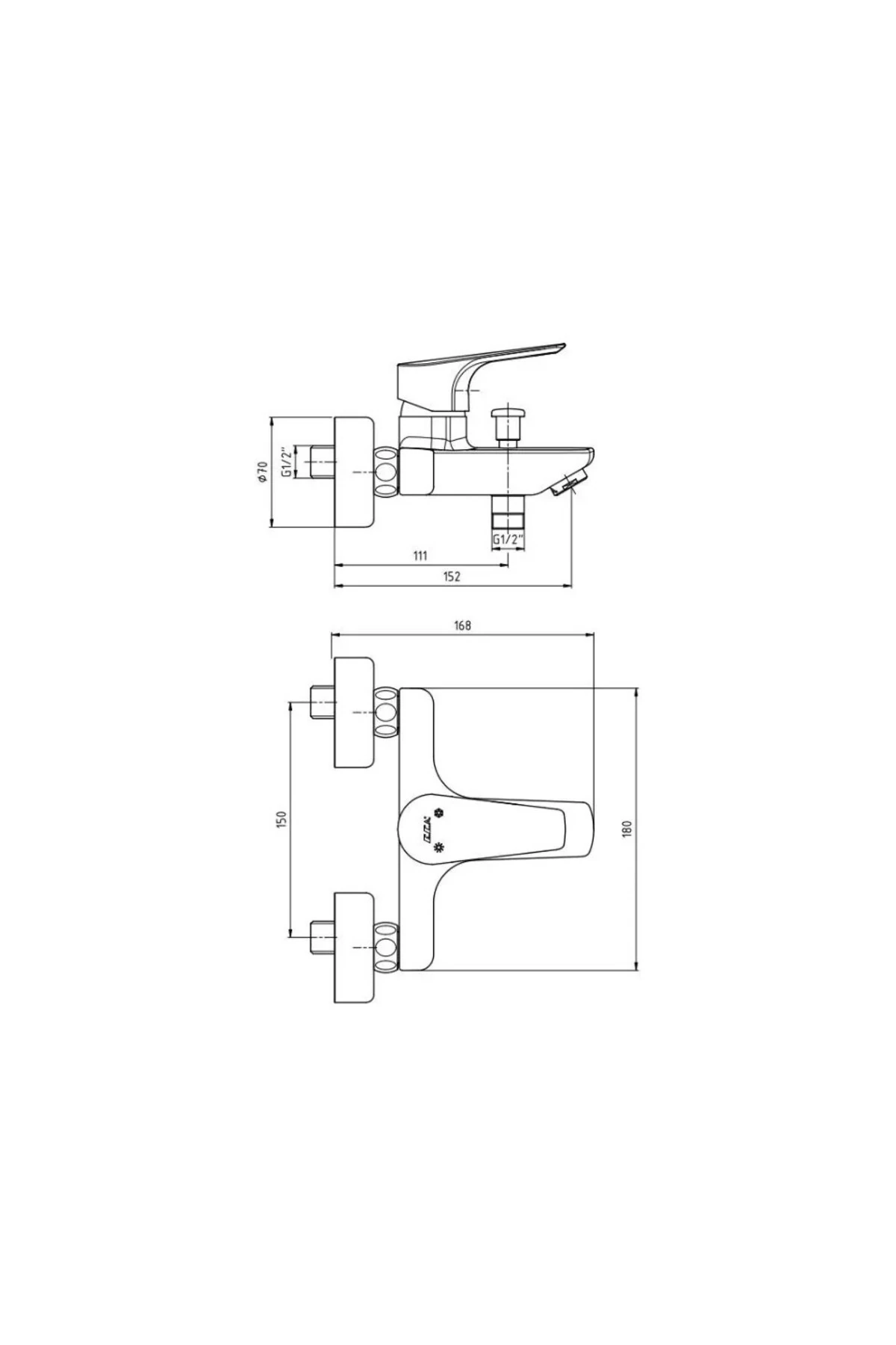 Nıobe Banyo Bataryası Uzun Çıkış Ucu ile Kullanım Kolaylığı 102102482 Krom
