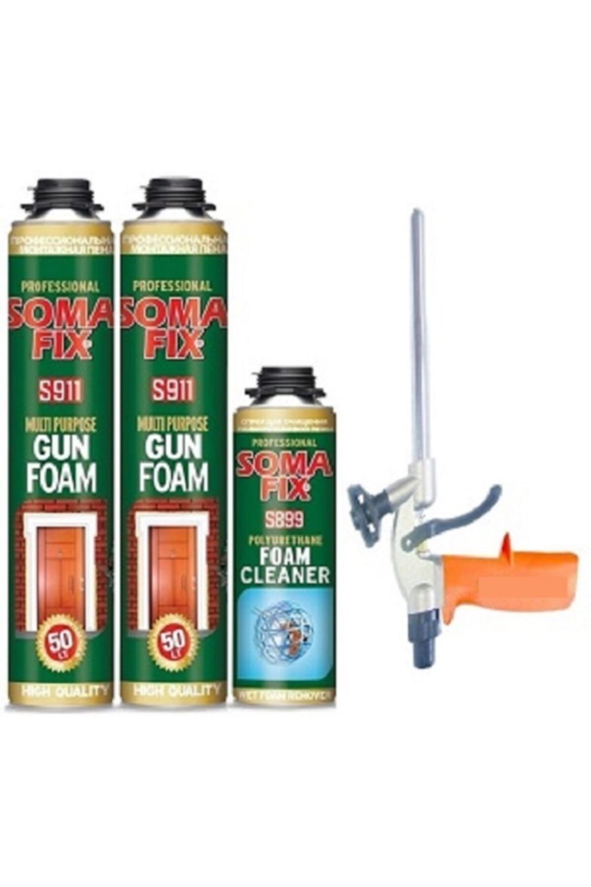 2 Adet Tabancalı Poliüretan Köpük Köpük Tabancası Köpük Temizleyicisi Full Set