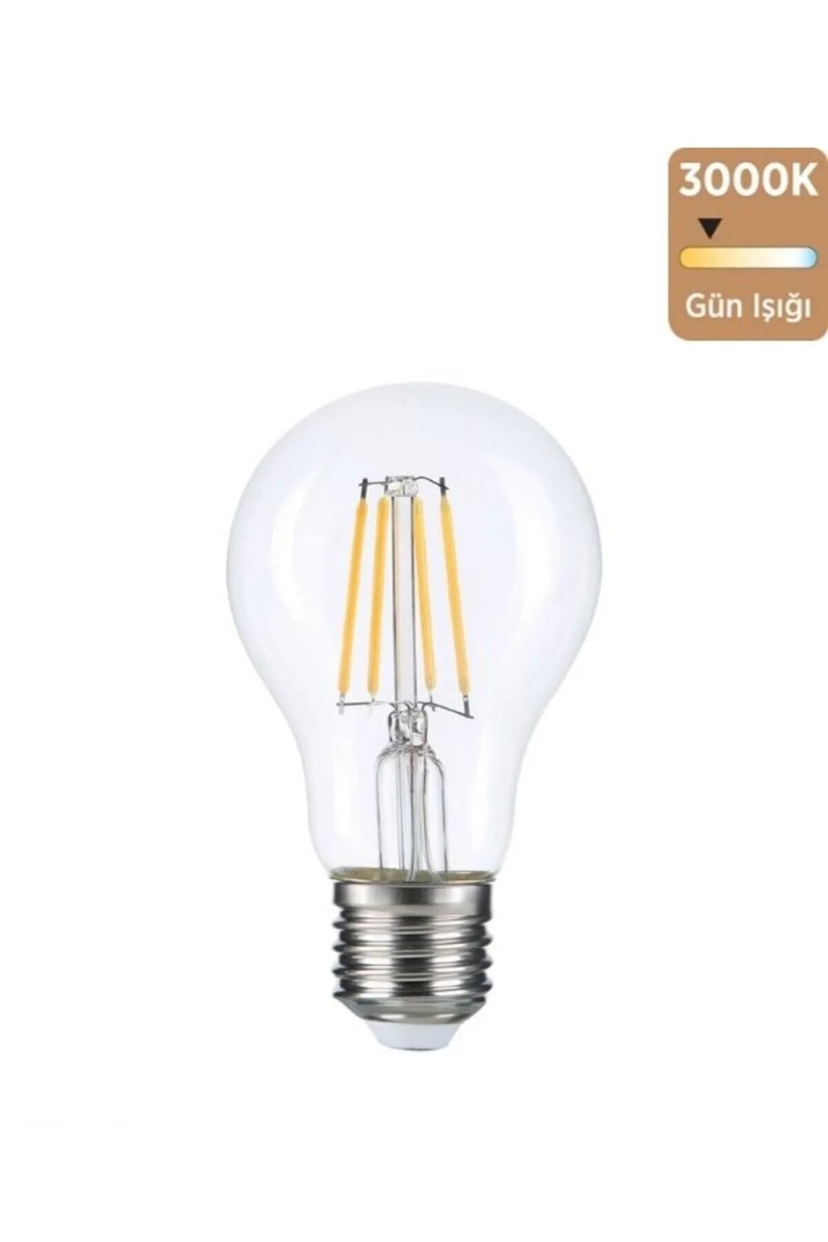 3 Adet A60 Led Rustik Ampul E27 6w 3000K Gün Işığı