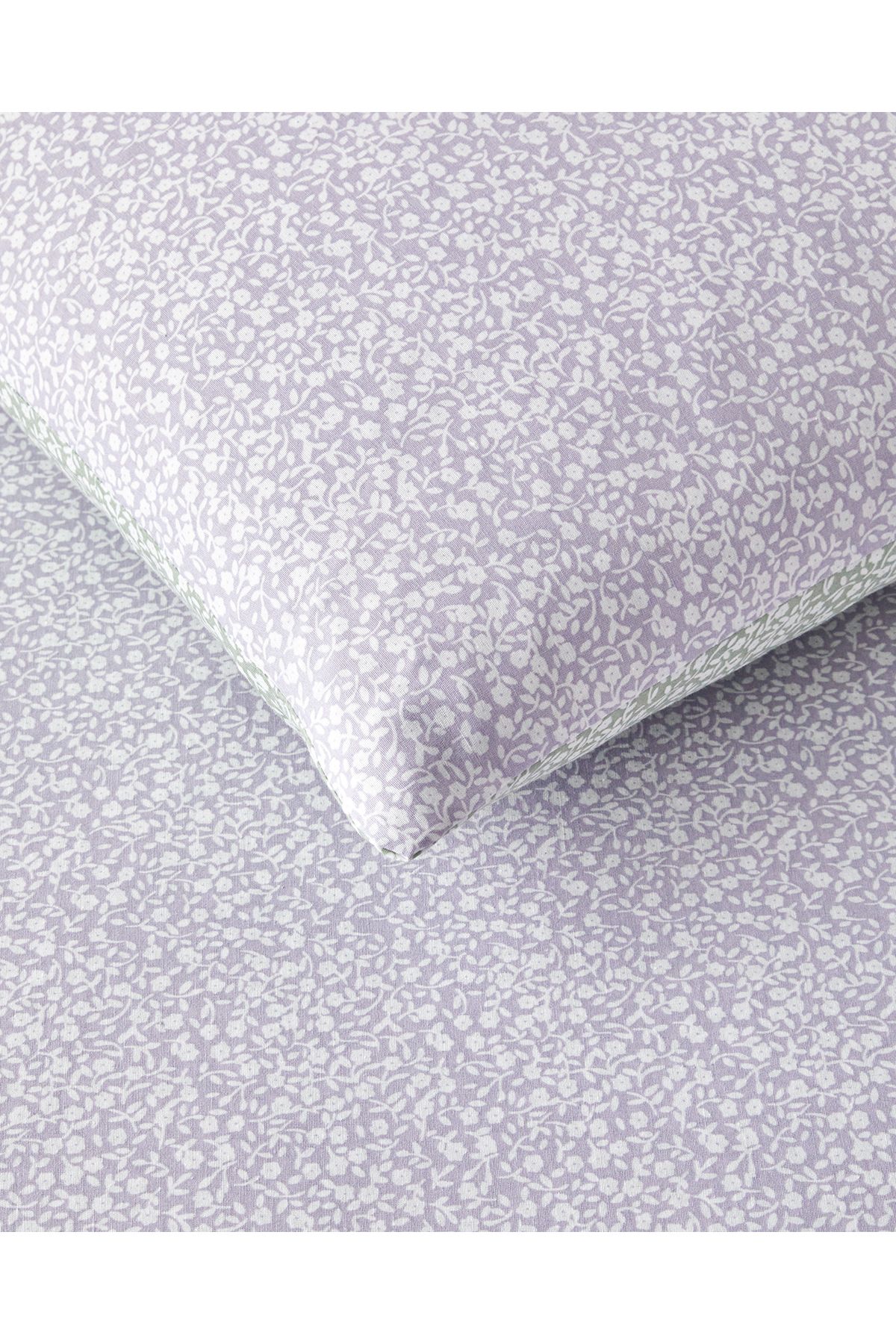 Lush Blooms Kolay Ütülenir Çift Kişilik Nevresim Takımı 200x220 cm Lila-Yeşil (29.03.2025)