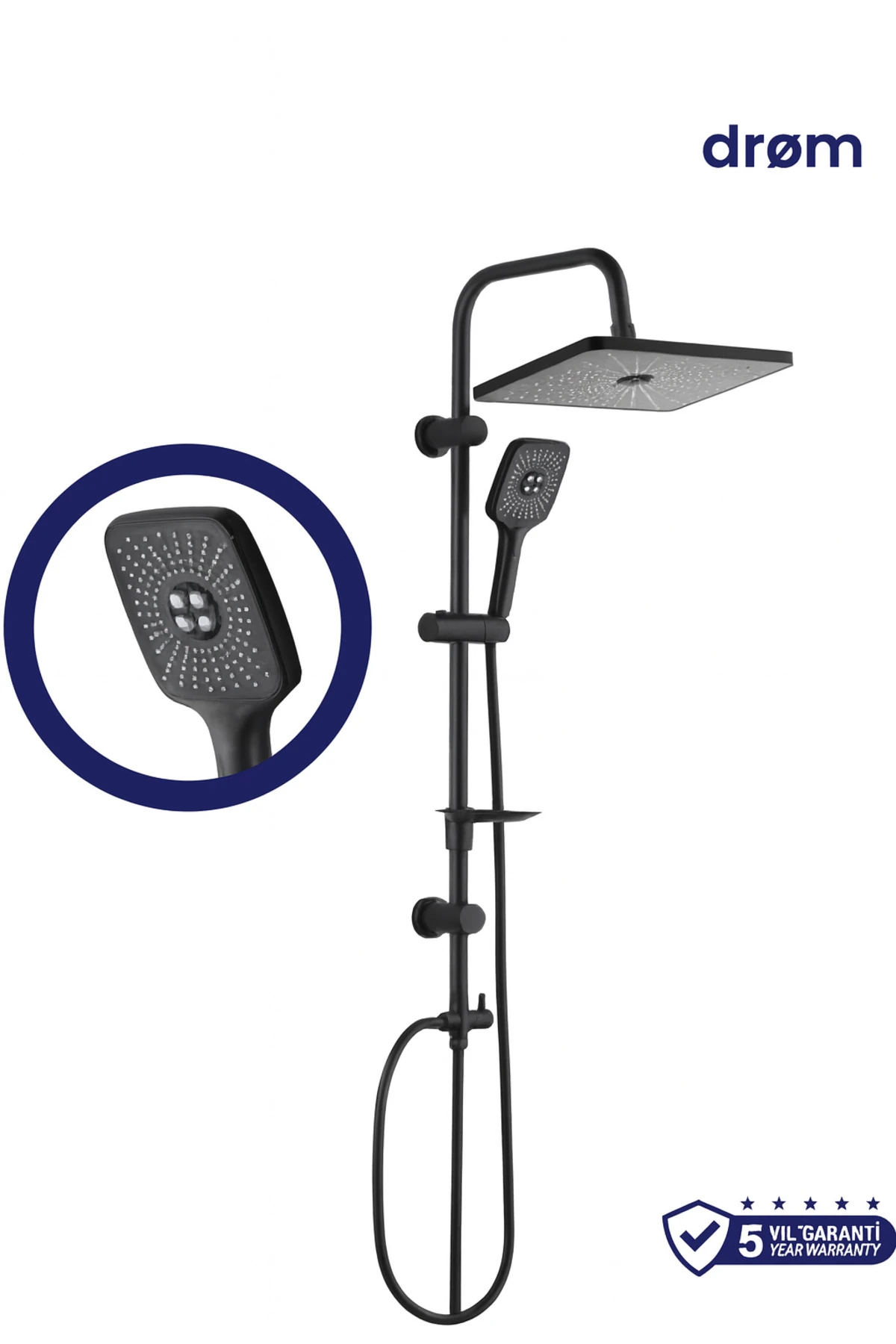 Vann Tepe Duş Seti-Siyah