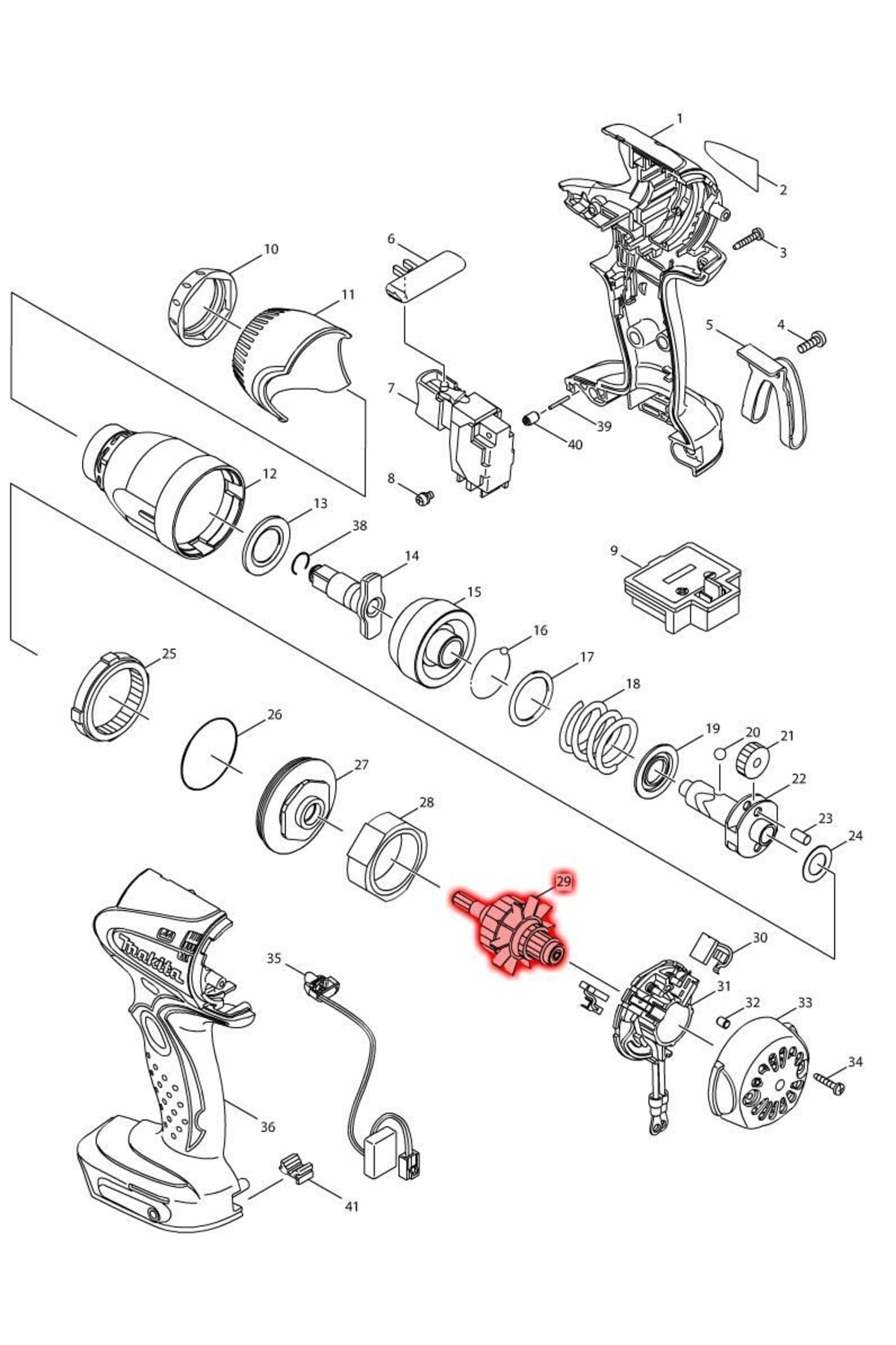Makita Dtw152 Endüvi Rotor Kollektör Ürün Kodu 619370-2