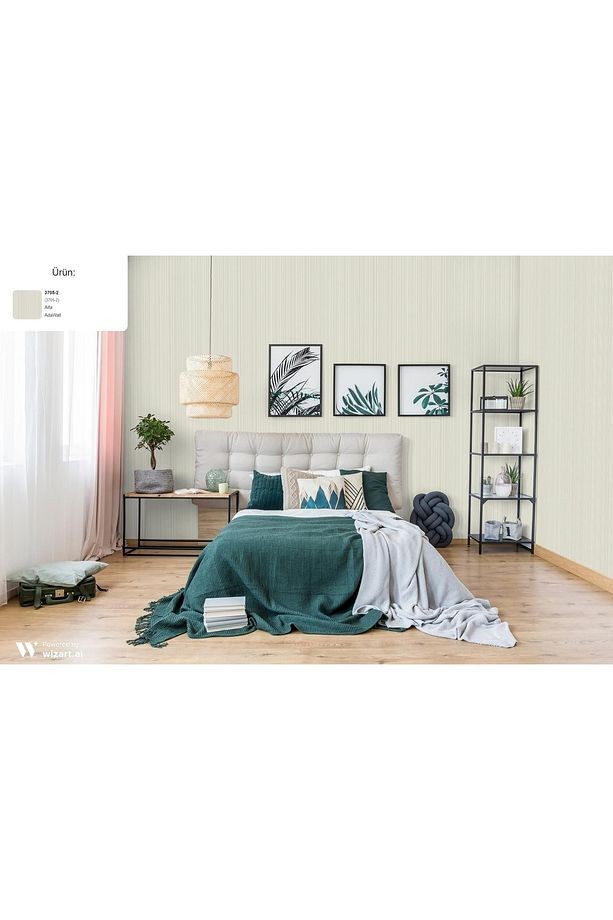 Alfa Duvar Kağıdı Çizgi Desenli Non-woven Kağıt Taban Vinil Kaplı(3705-2)