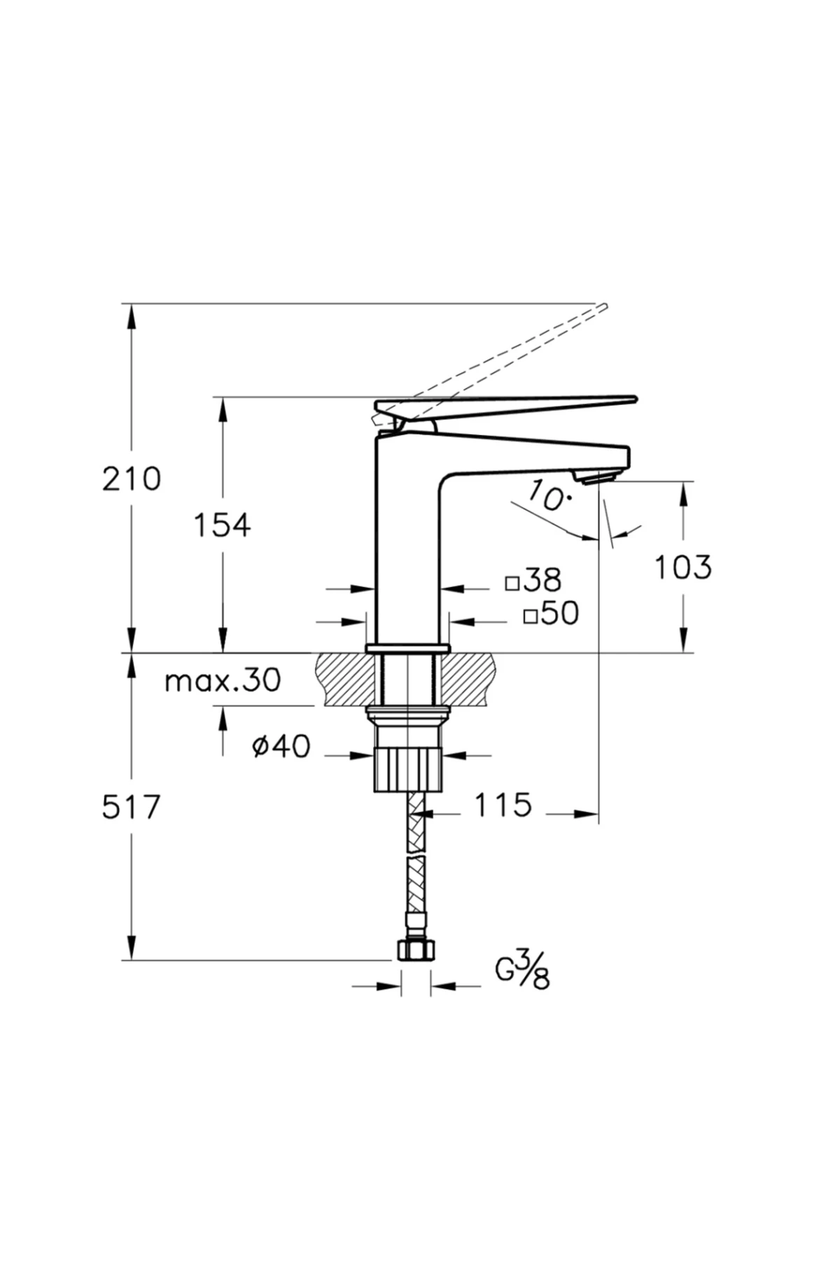 Brava A42608 Lavabo Bataryası Krom
