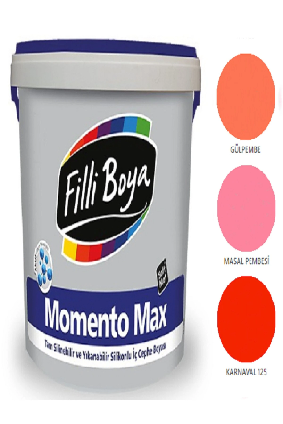 Filli Momento Max Tam Silinebilir Yıkanabilir Silikonlu Mat Boya 15lt (gülpembe)