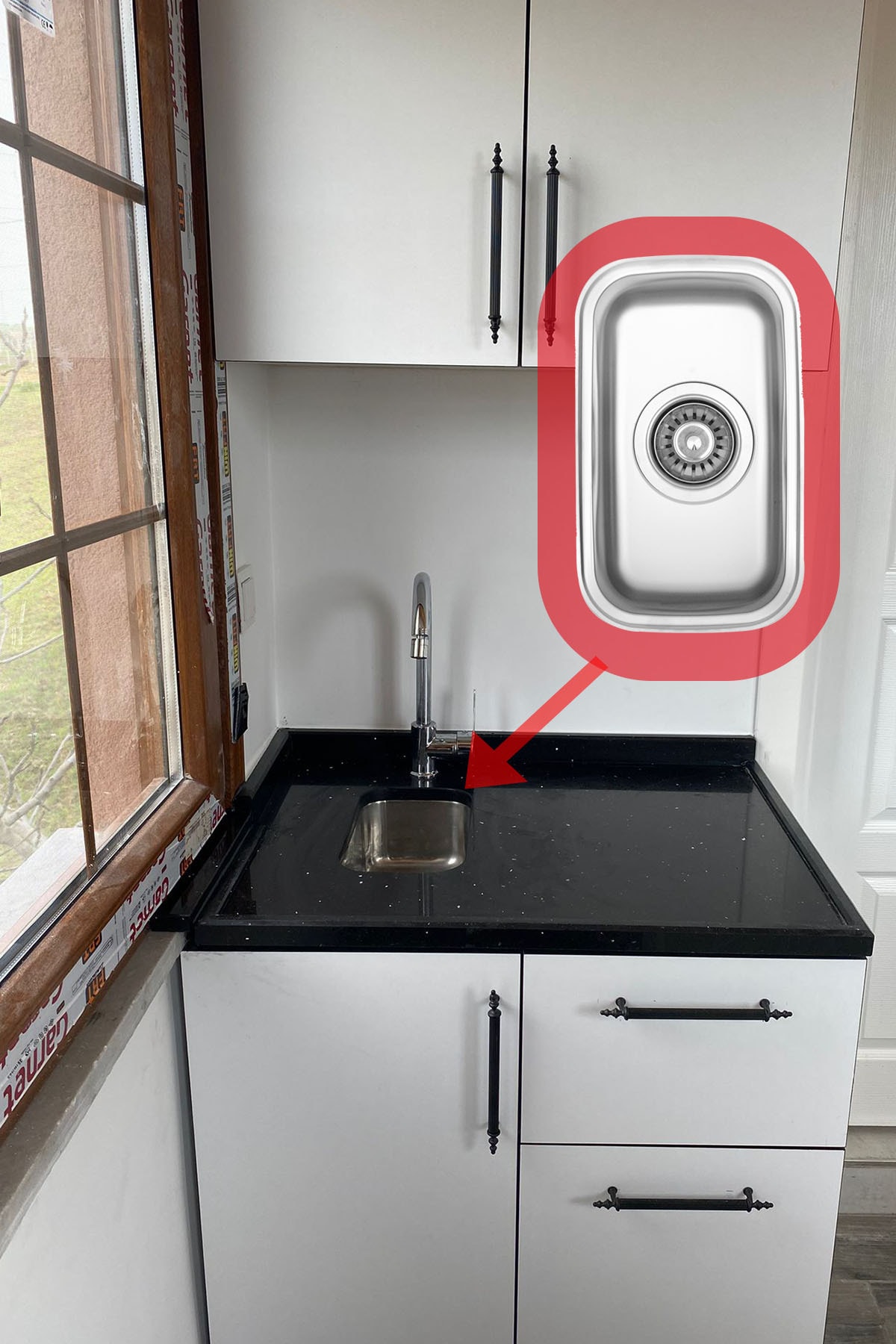 Küçük mutfak evyesi yarım küvet (17x30 cm)