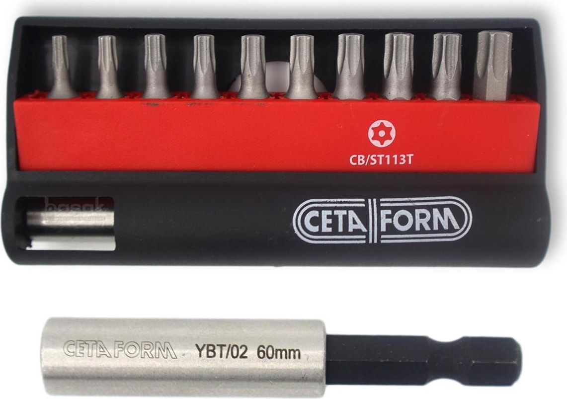 CB/ST113T Delikli Torx Bits Uç Takımı + Bits Tutucu 11 Parça (1 Adet)