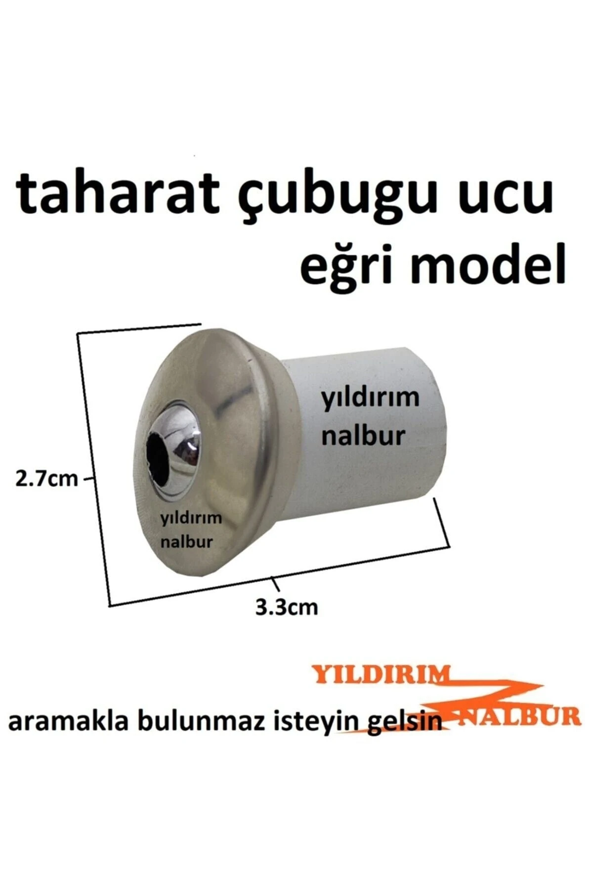 Taharat Çubuğu Ucu Eğri Model Paslanmaz Eca Serel Tipi Taharet Borusu Ucu