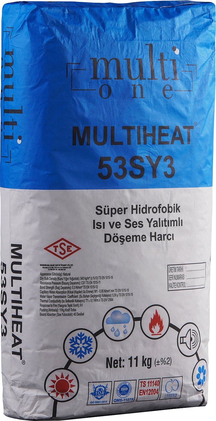 MULTIHEAT - 11 kg - Su Yalıtımlı Isı ve Ses Yalıtımlı Döşeme Harcı, Kolay Uygulanır, Uzun Ömürlü