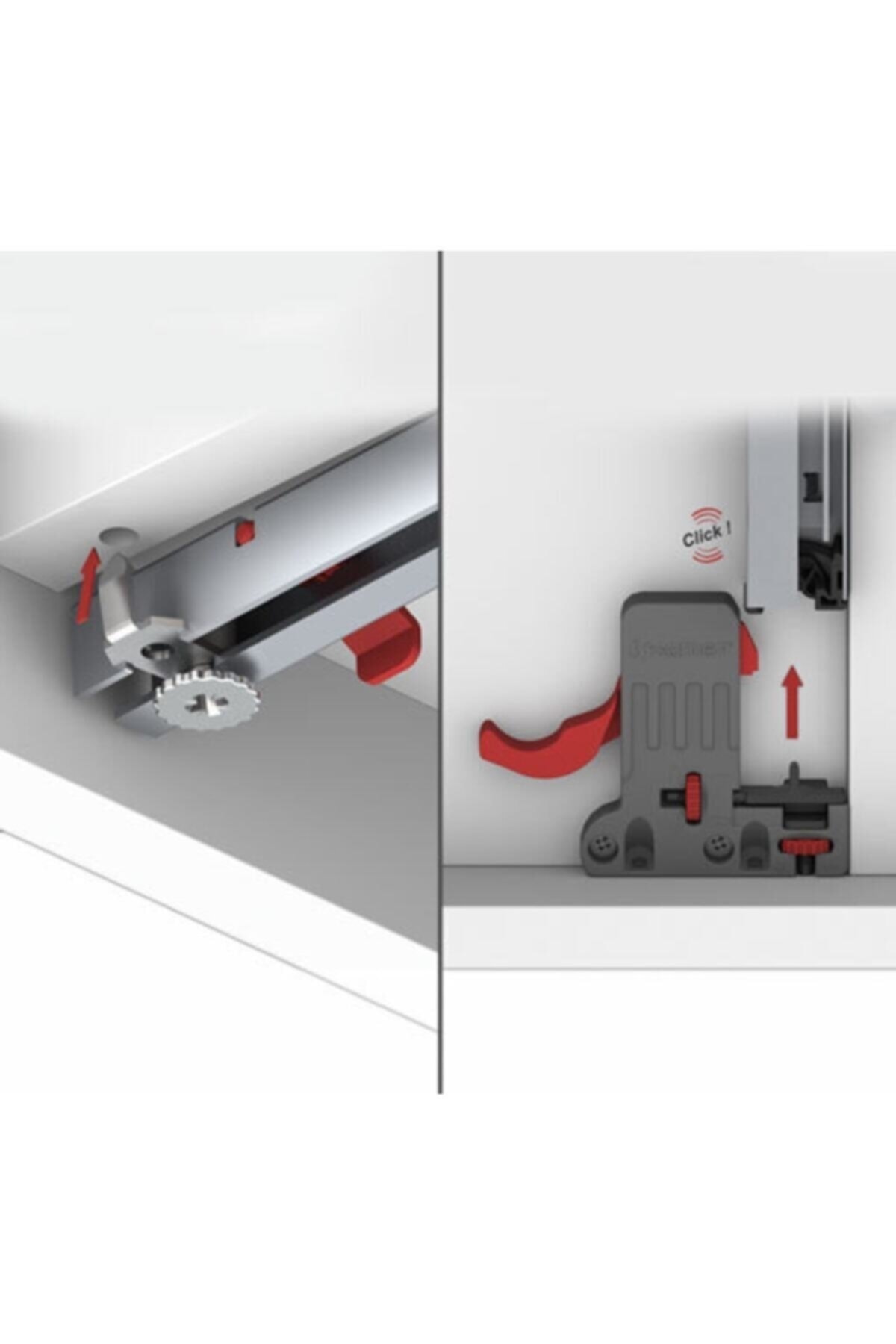 Smart Slide Tek Açılım Frenli Ray 450 Mm 45cm (1 TAKIM) Ultimed