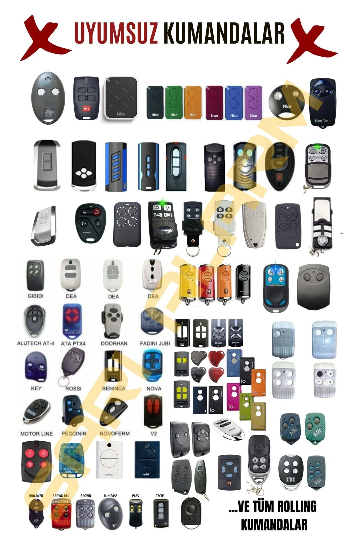 Uk-44 Unıversal Akıllı Öğrenebilen Kepenk-otopark Kumandası 434mhz