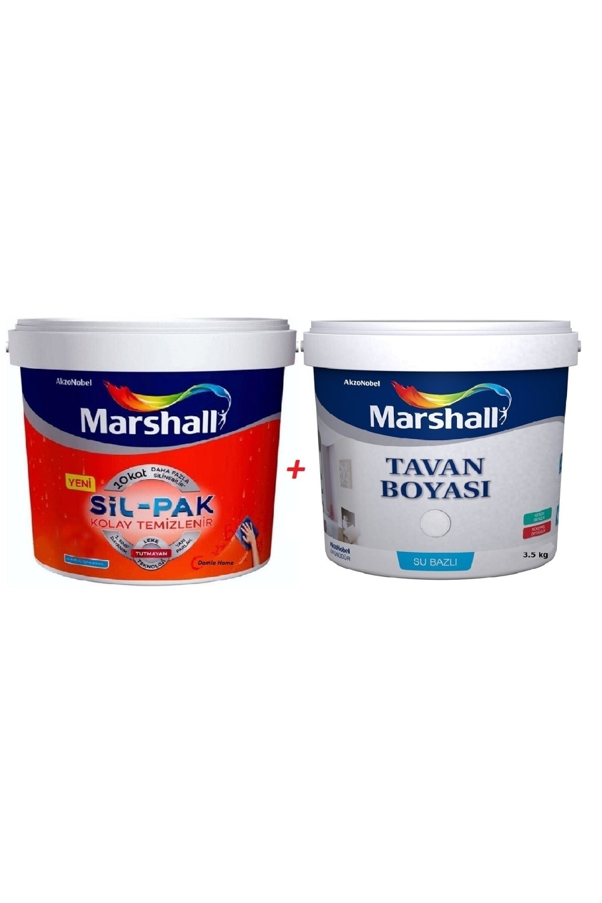 Sil-pak Silikonlu Tam Silinebilir Iç Cephe Duvar Boyası 2.5 L + Tavan Boyası 3.5 Kg
