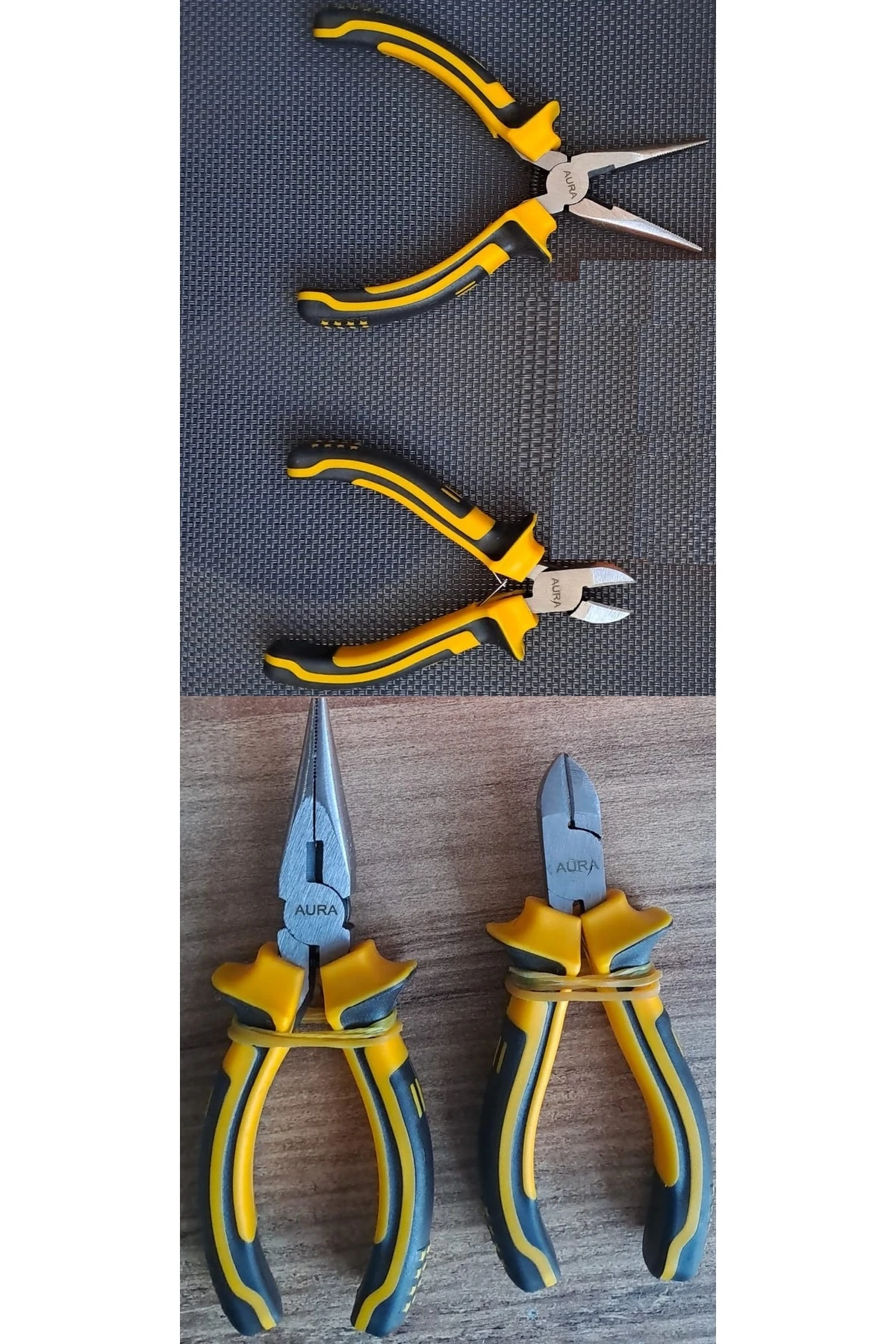 Yaylı Mini Karga burun Mini Yan Keski Pense 2 li Set Gargaburun yankeski seti