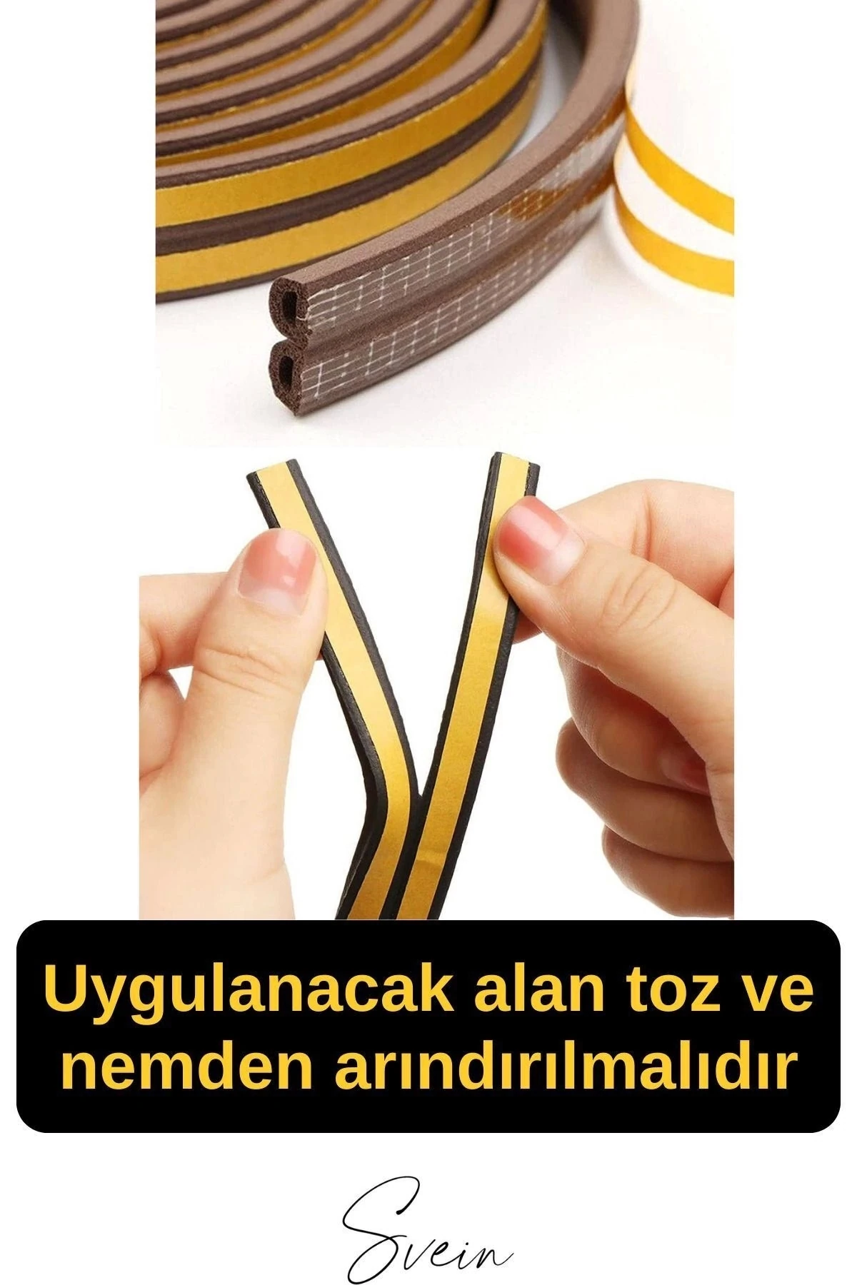 Pvc Doğrama Pencere Fitili İzolasyon Bandı Kendinden Yapışkanlı Kahve Kauçuk Yalıtım Bant 2x10=20 Mt