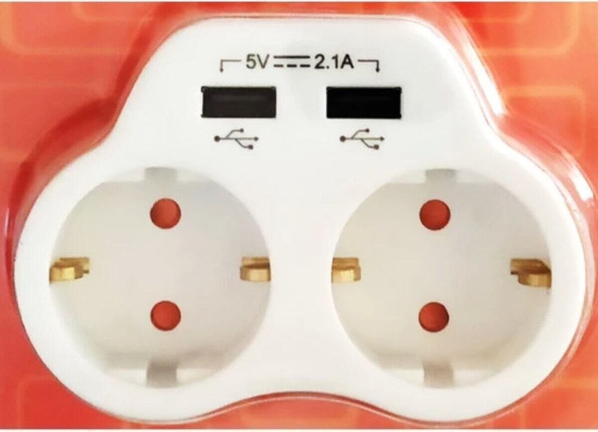 USB Girişli Ikili Priz (2.1 Amper) - Beyaz Vıko USB Gırışlı Ikılı