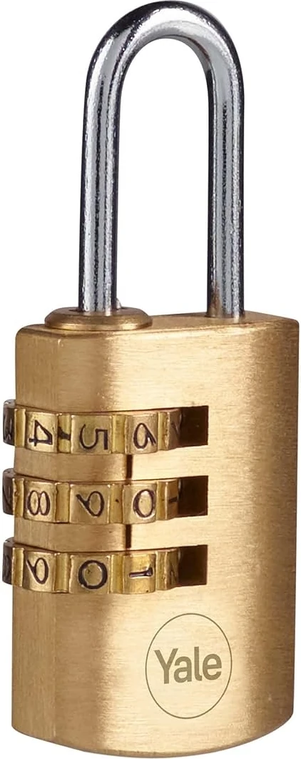 Y150B/22/120/2-22MM Şifreli Pirinç Asma Kilit 2'li Set - Standart Koruma - Çelik Halka - 3 Haneli Şifre