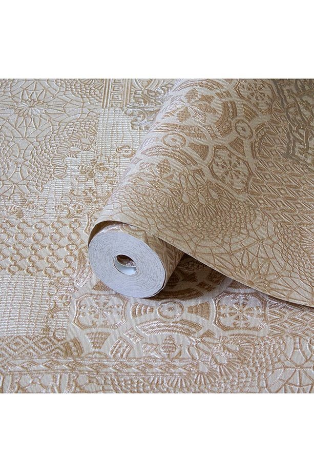 Dante 1409-4 Geometric Damask Desen Duvar Kağıdı (gri)