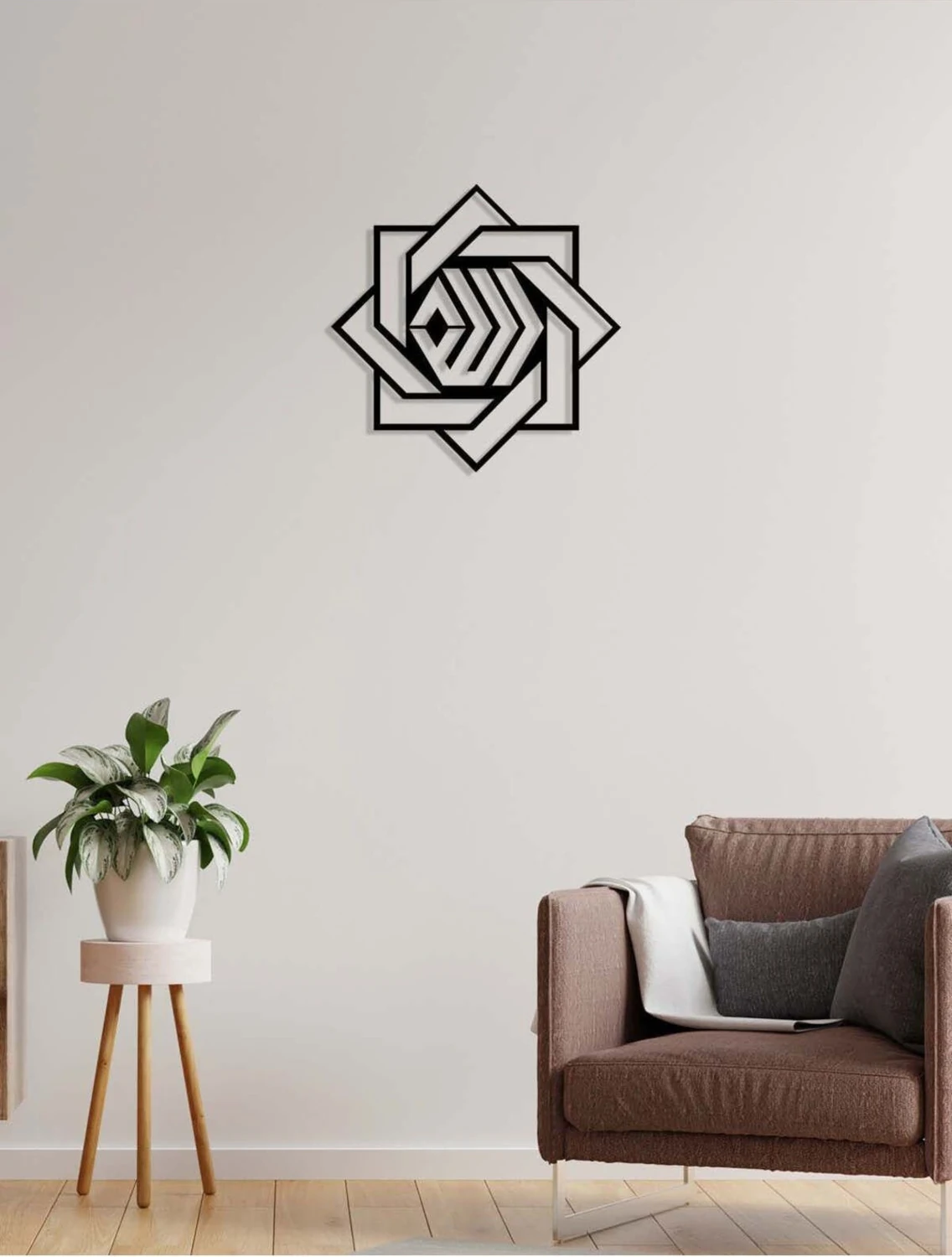 -Allah Islami Metal Tablo - Islami Ev Dekorasyonu - Dini Duvar Tabloları - 50 X 50 - Cm - Sıyah-Islm-024