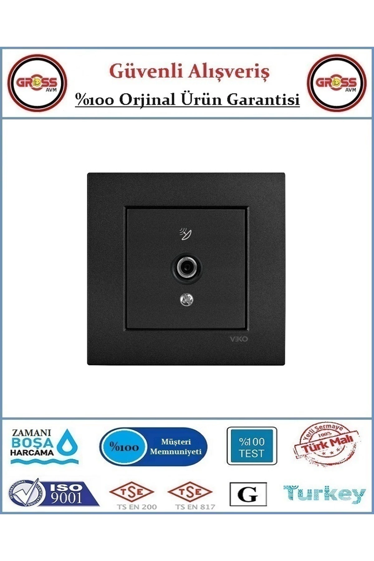 Novella F Konnektör Uydu - Çerçeve Dahil - Orjinal Ürün - Renk Siyah