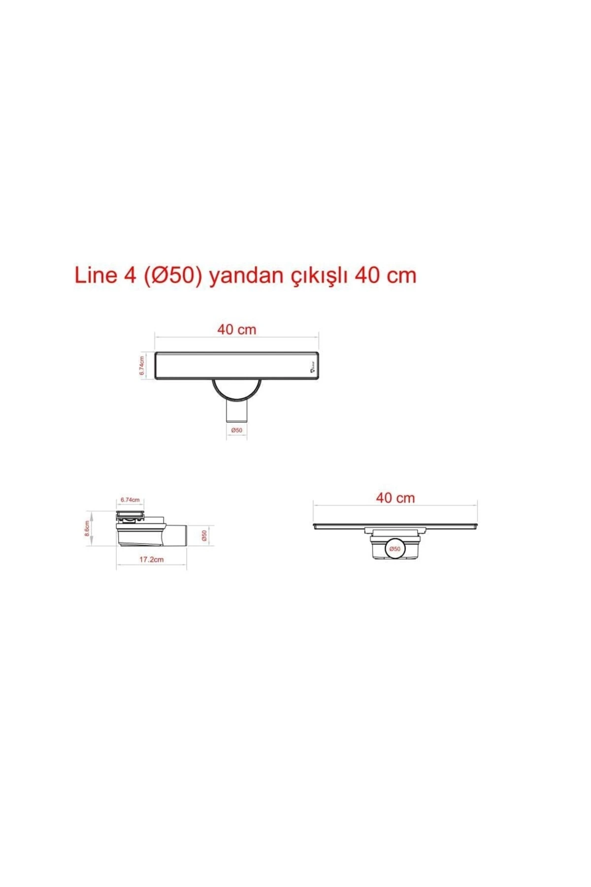 Line 7 40 Cm Plain Izgaralı Duş Kanalı 1153-0814033-01