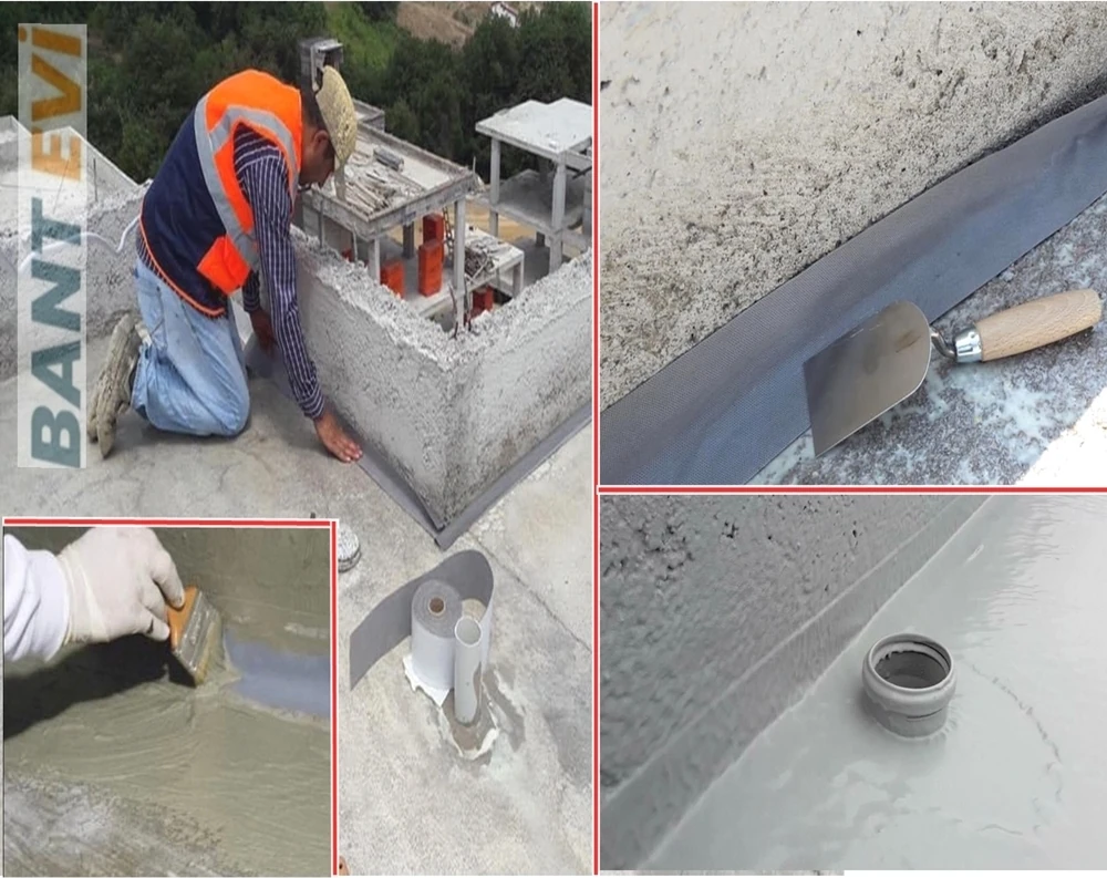 Telalı Butil Bant 10CMx10METRE Islak Hacim Zemin Yalıtım Bandı Tekstil Membranı