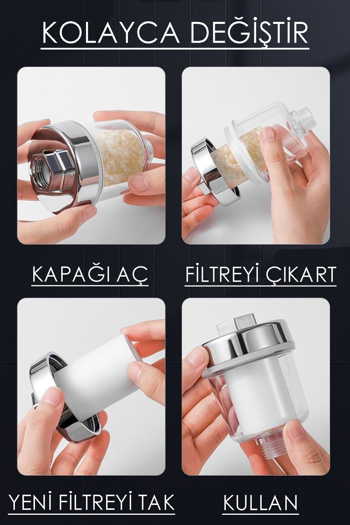 2'li Yedek Su Arıtma Filtreleri – Yalnızca Filtreli Arıtma Aparatı İçin Uyumlu Filtrelerdir