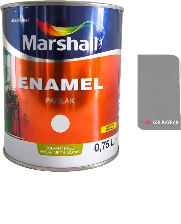 Enamel Sentetik Parlak Yağlı Boya 0.75 Lt Yeni Gri Kayrak