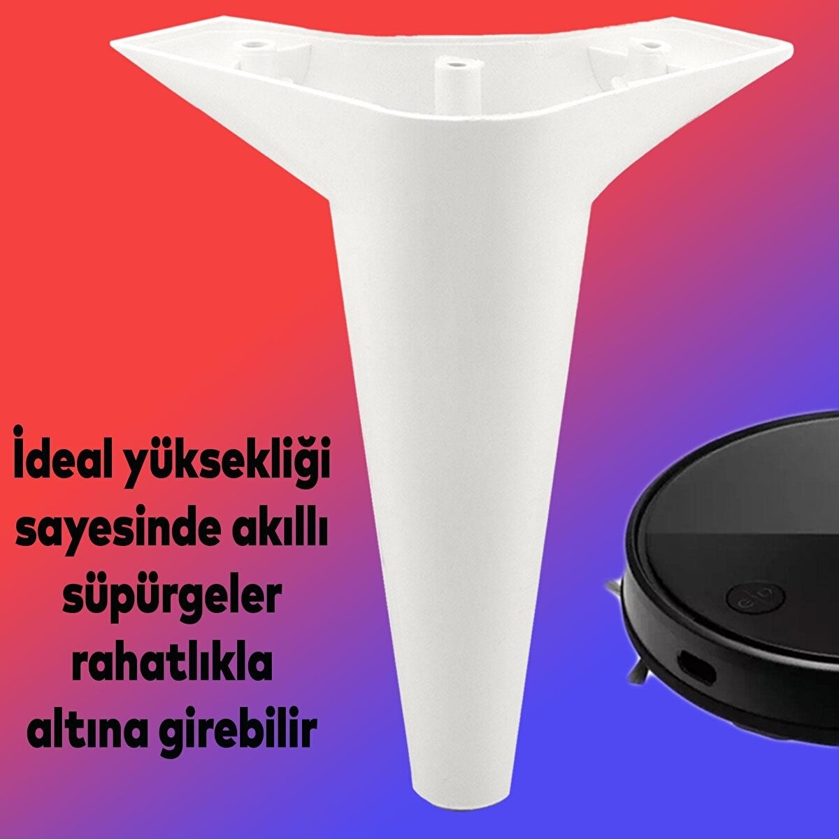 Mobilya Tv Ünitesi Koltuk Kanepe Konsol Destek Ayağı Ayakları 18 cm Beyaz M8 6'lı Set