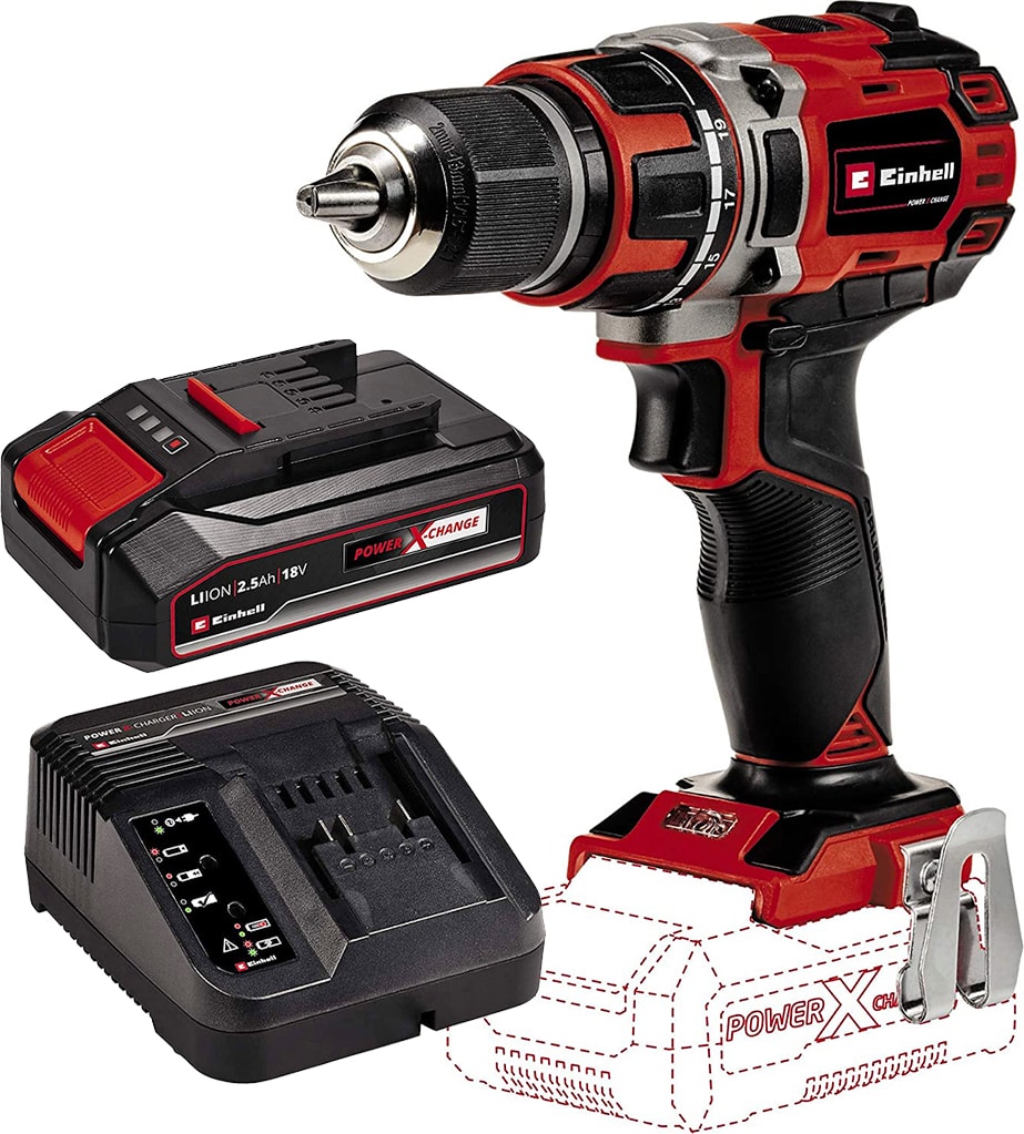 EİNHELL Te-Cd 18/50 Li-Bl Solo Akülü Vidalama 4513887+EINHELL 18V 2.5 Ah Başlangıç Kiti 4512097