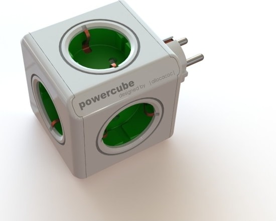 Power Cube 5'li Küp Akım Korumalı Priz Çoklayıcı - Yeşil (Yurt Dışından)