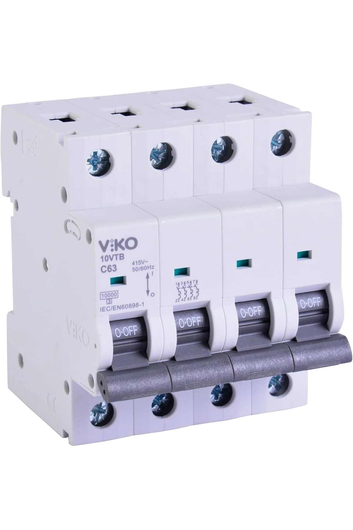 sersashop 10VTB-4C63 Otomatik Sigorta 10kA C Tipi 4 Kutup 63A 266450