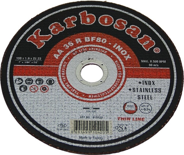 KARBOSAN Inox Metal Kesici Disk 180MMX1.9X22
