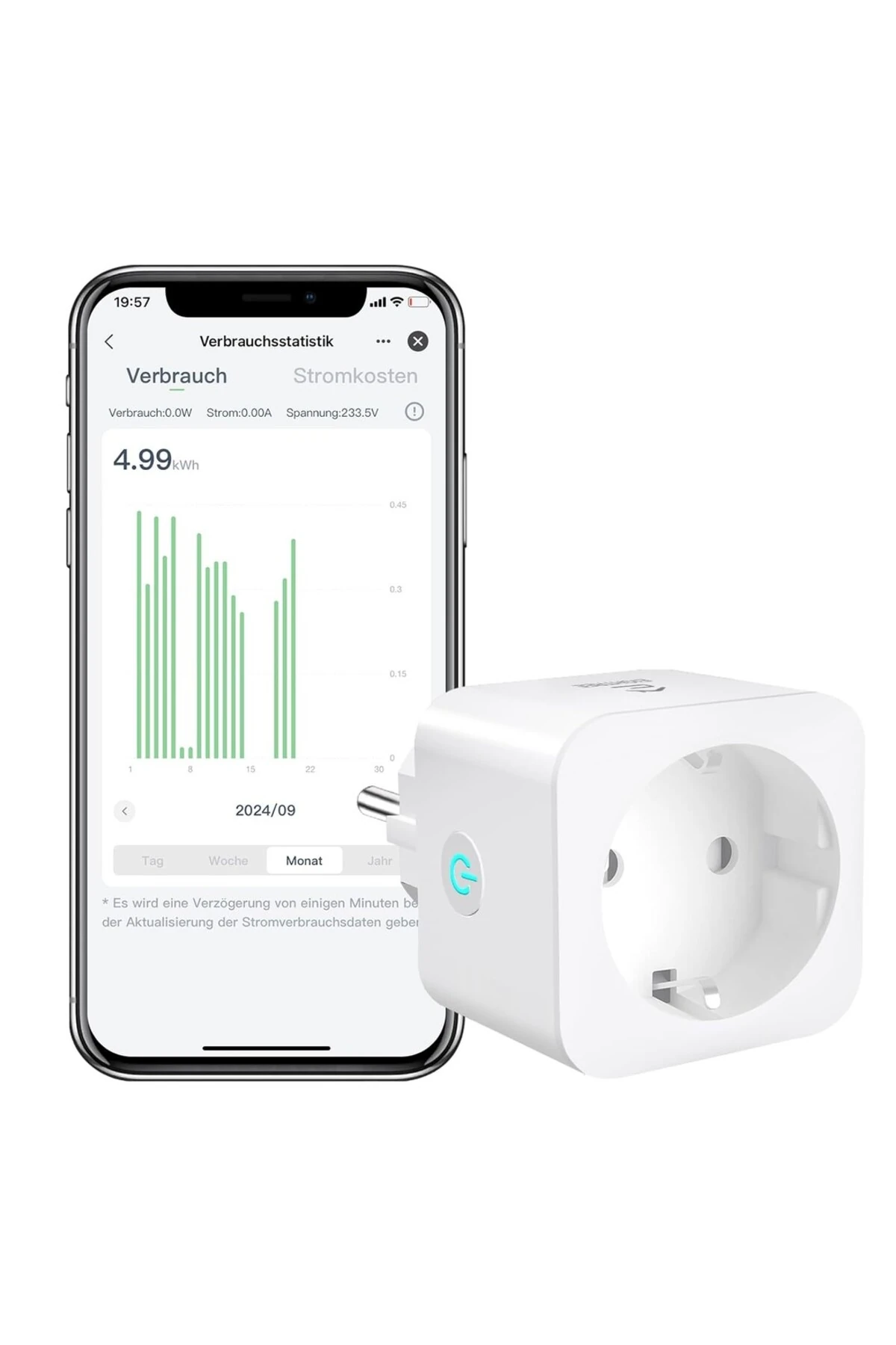 Akıllı WLAN Priz, Enerji Takibi & Zamanlayıcı, Uzaktan Kumanda, 16A, TÜV Sertifikalı