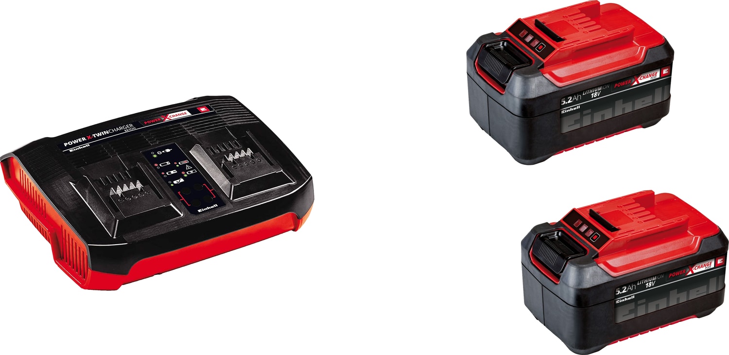 EİNHELL 18V 5,2 Plus Çift Akü ve Power-X-Twincharger Ikili Şarj Cihazı