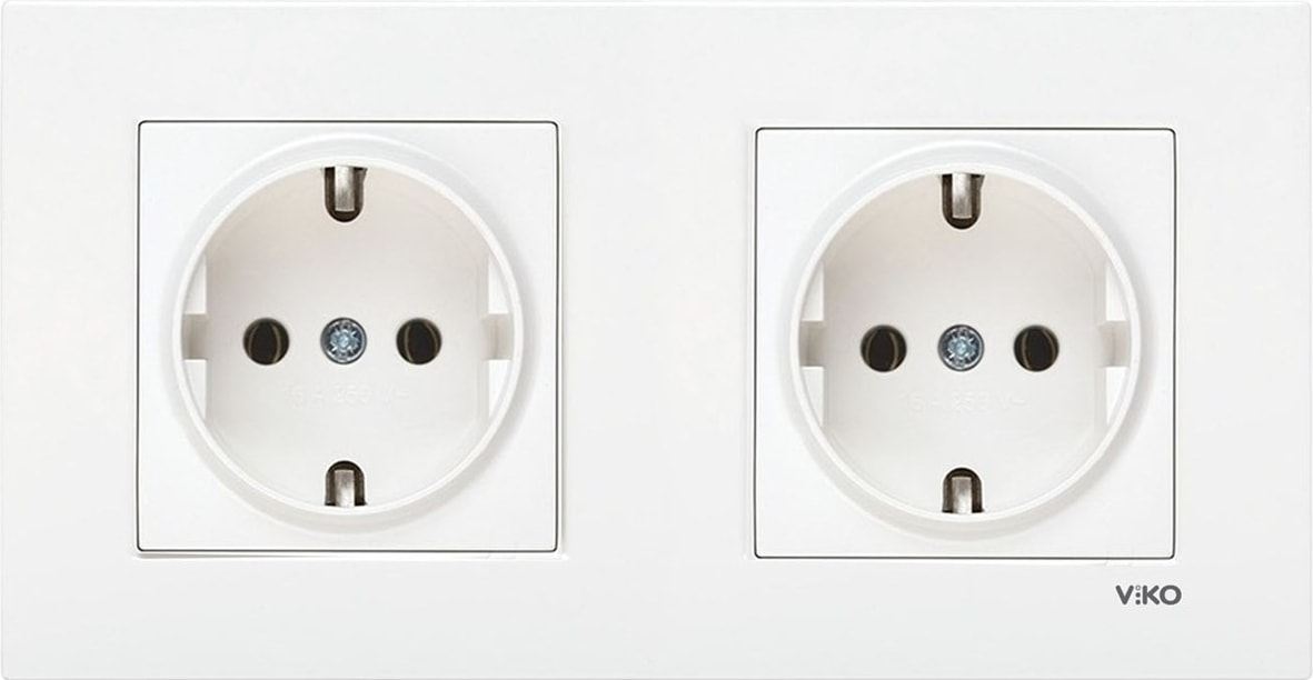 Karre Beyaz 2'li Set Topraklı Priz + Topraklı Priz
