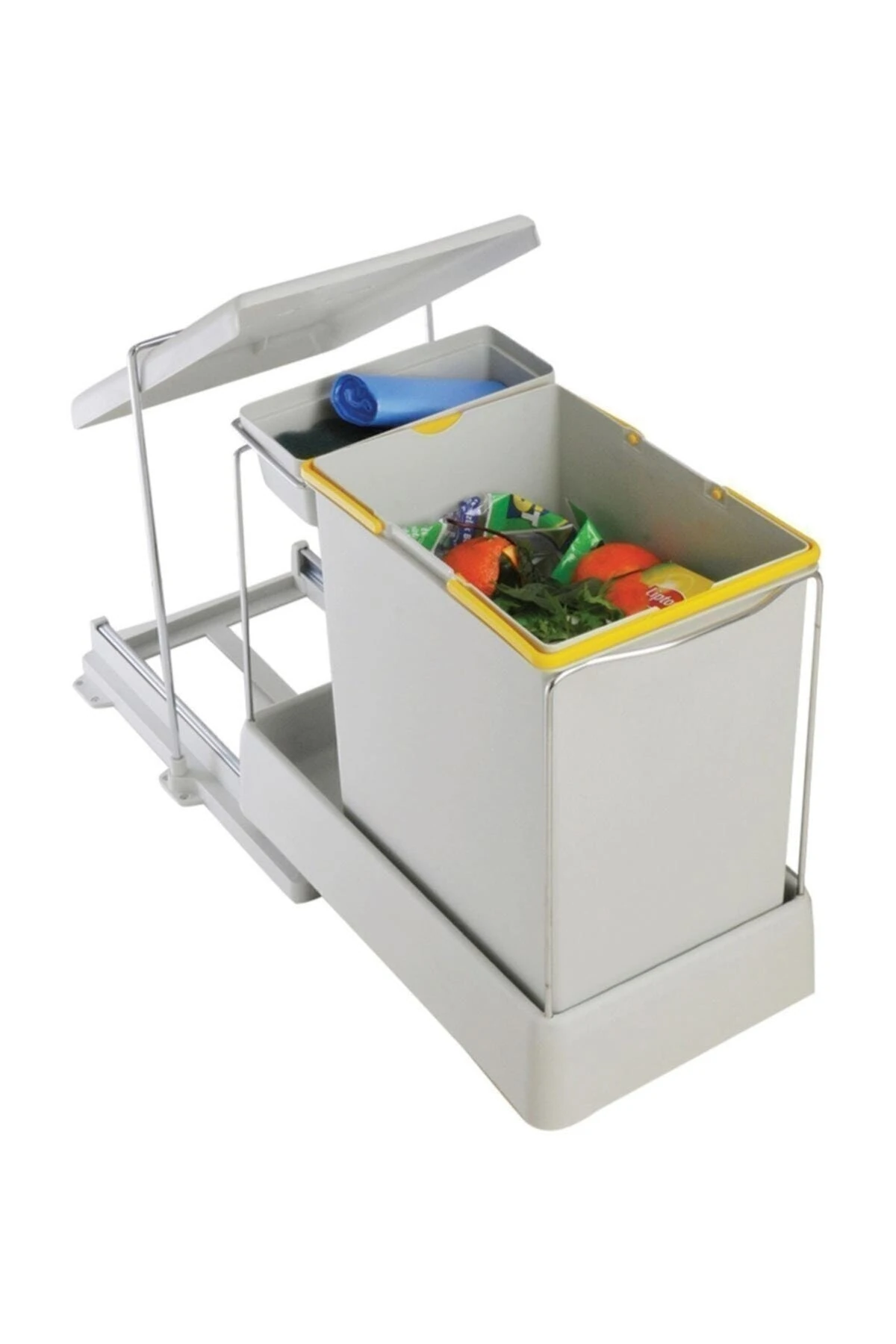 21500 Raylı Dolap Içi Çöp Kovası Gri 20 Lt