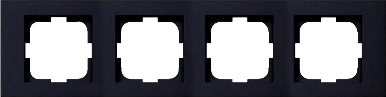 Grano Metalik Siyah Dörtlü Çerçeve