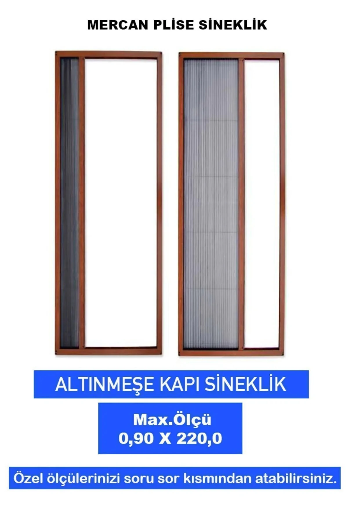 Mercan-plise Akordiyon Sürgülü Kapı Pencere Sineklikleri En-0.90 Boy-220.0