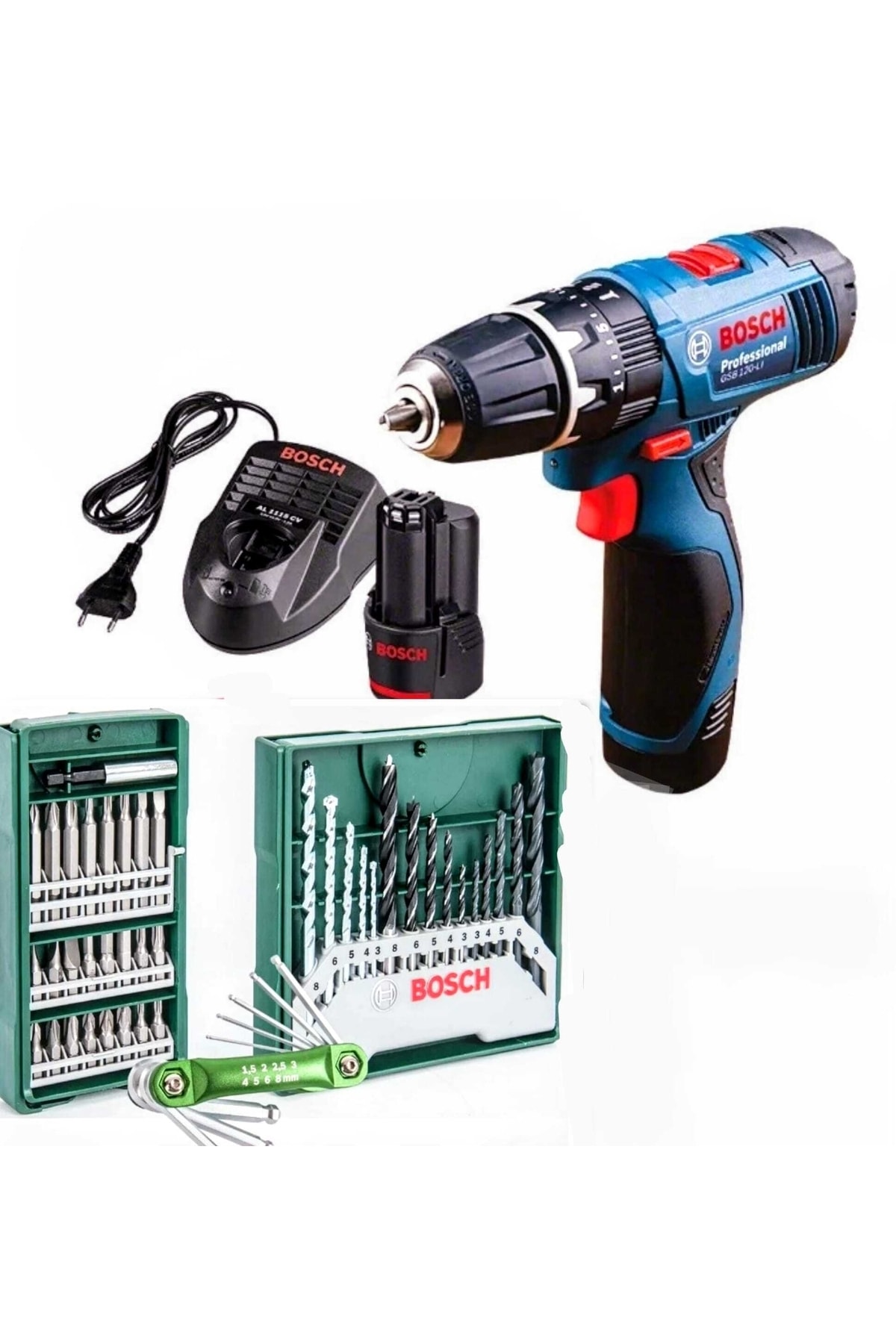 BOSCH Profesyonel Gsb-120-lı 12v Li-ion Akülü Vidalama , 41 Parça Uç Ve Allen Takımı
