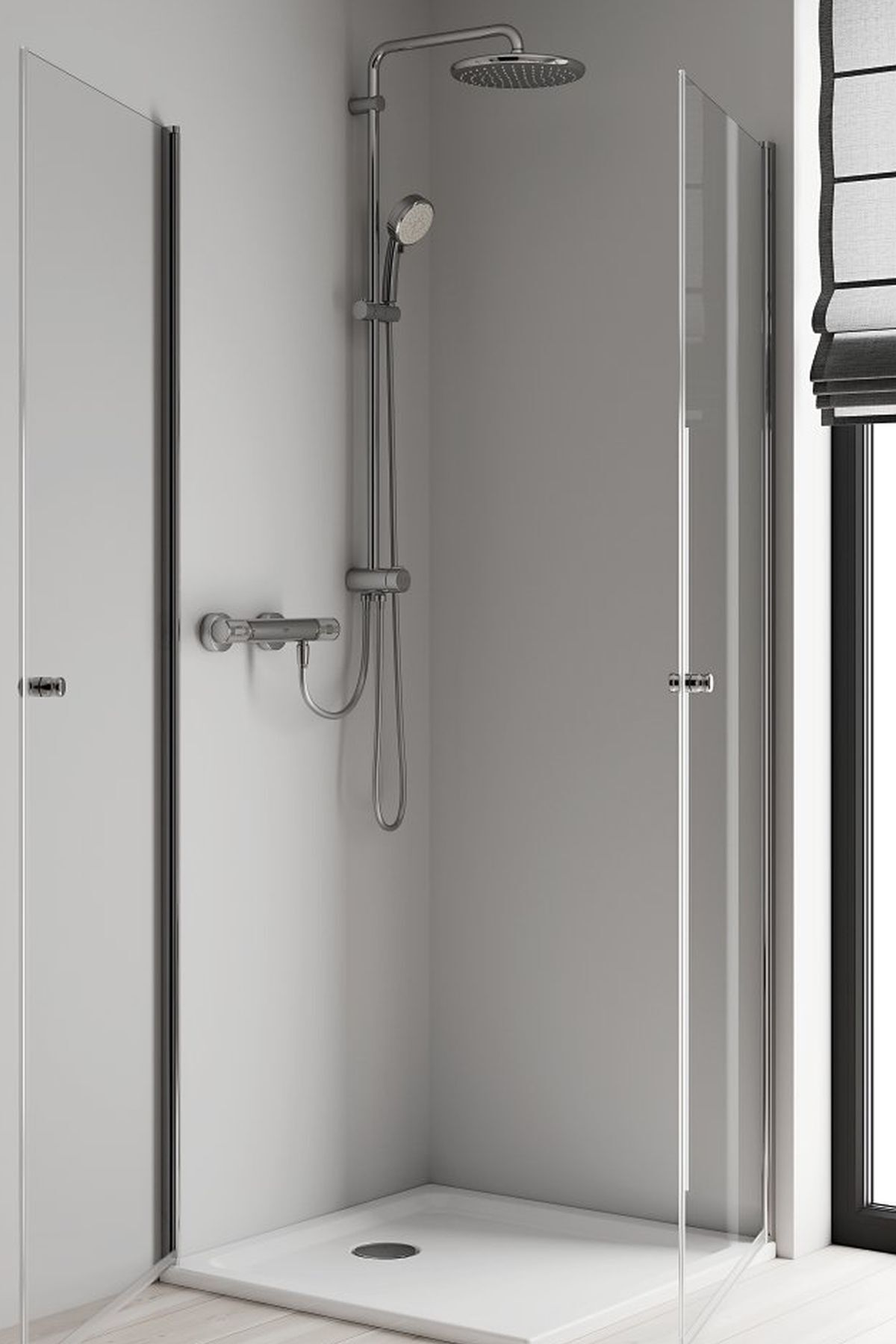 Tempesta System 250 Duvara Monte Duş Sistemi, Yön Değiştiricili, Krom-Beyaz - 26675000