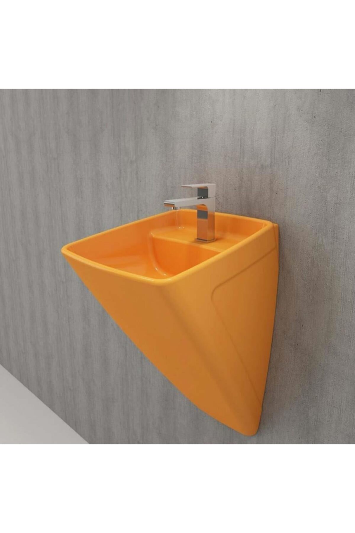 Firenze Asma Monoblok Lavabo, 48 Cm, Parlak Mandalina Sarısı 1082-021-0126